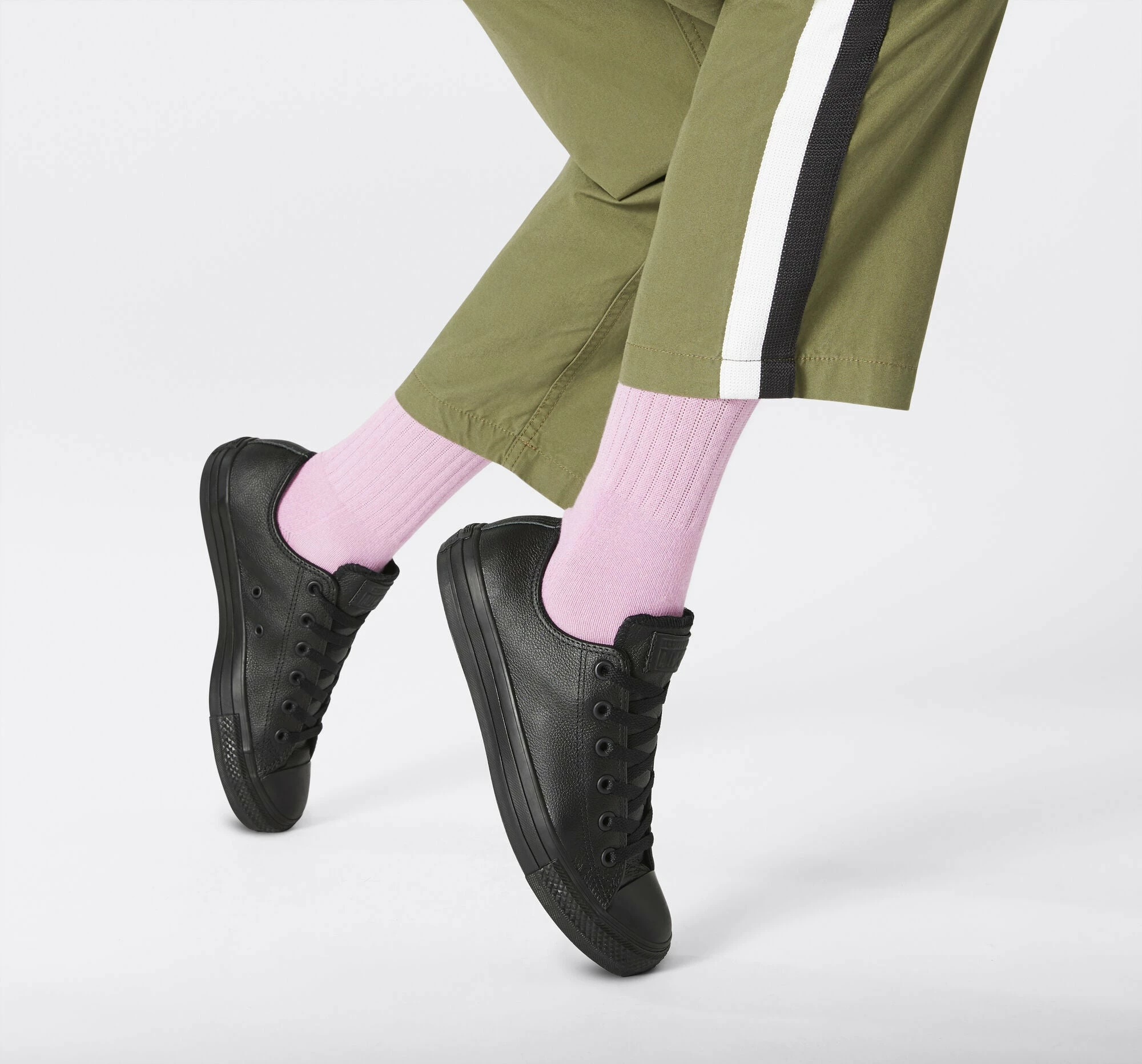 Unisex Converse Chuck Taylor All Star Leather Shoes Black Mono BLACK 10 Unisex Converse Chuck Taylor All Star Leather Shoes Black Mono BLACK - Image 8