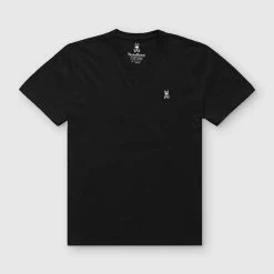 Men's Psycho Bunny Classic V Neck Tee Black BLACK