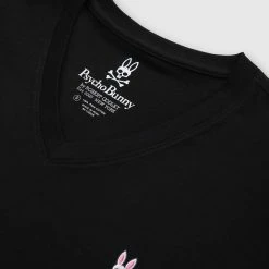 Men's Psycho Bunny Classic V Neck Tee Black BLACK -men‘s shop online B6U100ARPC BLK 2 1
