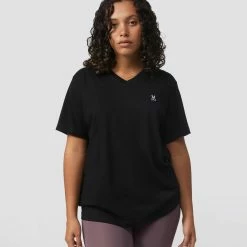 Men's Psycho Bunny Classic V Neck Tee Black BLACK -men‘s shop online B6U100ARPC BLK 6