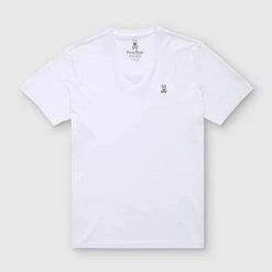 Men's Psycho Bunny Classic V Neck Tee White WHITE