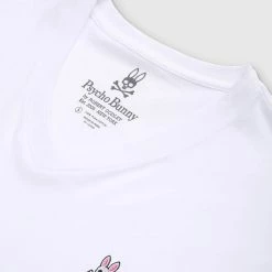 Men's Psycho Bunny Classic V Neck Tee White WHITE -men‘s shop online B6U100ARPC WHT 2