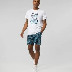 Men's Psycho Bunny Thames Graphic Tee White WHITE -men‘s shop online B6U448T1PC WHT 1 jpg