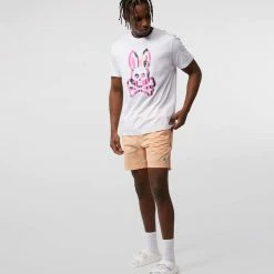 Men's Psycho Bunny Leeson Graphic Tee White WHITE -men‘s shop online B6U580T1PC WHT 1