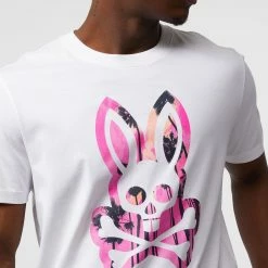 Men's Psycho Bunny Leeson Graphic Tee White WHITE -men‘s shop online B6U580T1PC WHT 3