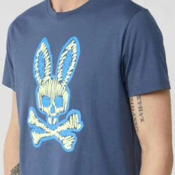 Men's Psycho Bunny Wardell Graphic Tee Marine Blue BLUE -men‘s shop online B6U605T1PC MRB 3