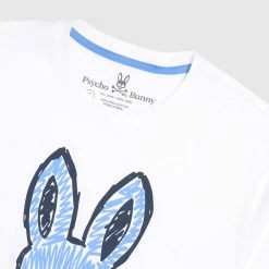 Men's Psycho Bunny Wardell Graphic Tee White WHITE -men‘s shop online B6U605T1PC WHT F2 1