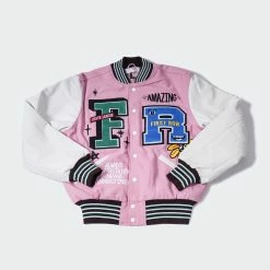 Unisex First Row State League Varsity Jacket Pink PINK