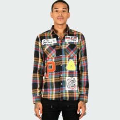 Men's KLEEP MIKADO Premium Flannel Button Down Shirt MULTI COLOR