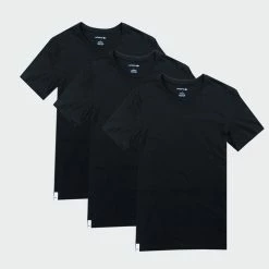 Men's Lacoste Crew Neck Cotton T-Shirt 3-Pack Black BLACK