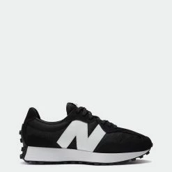 Men's New Balance 327 Shoes Black With White BLACK
