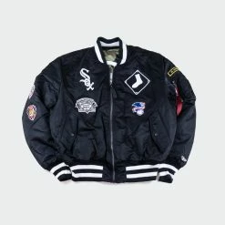 Alpha Industries X New Era Chicago White Sox MA-1 Bomber Jacket Black BLACK