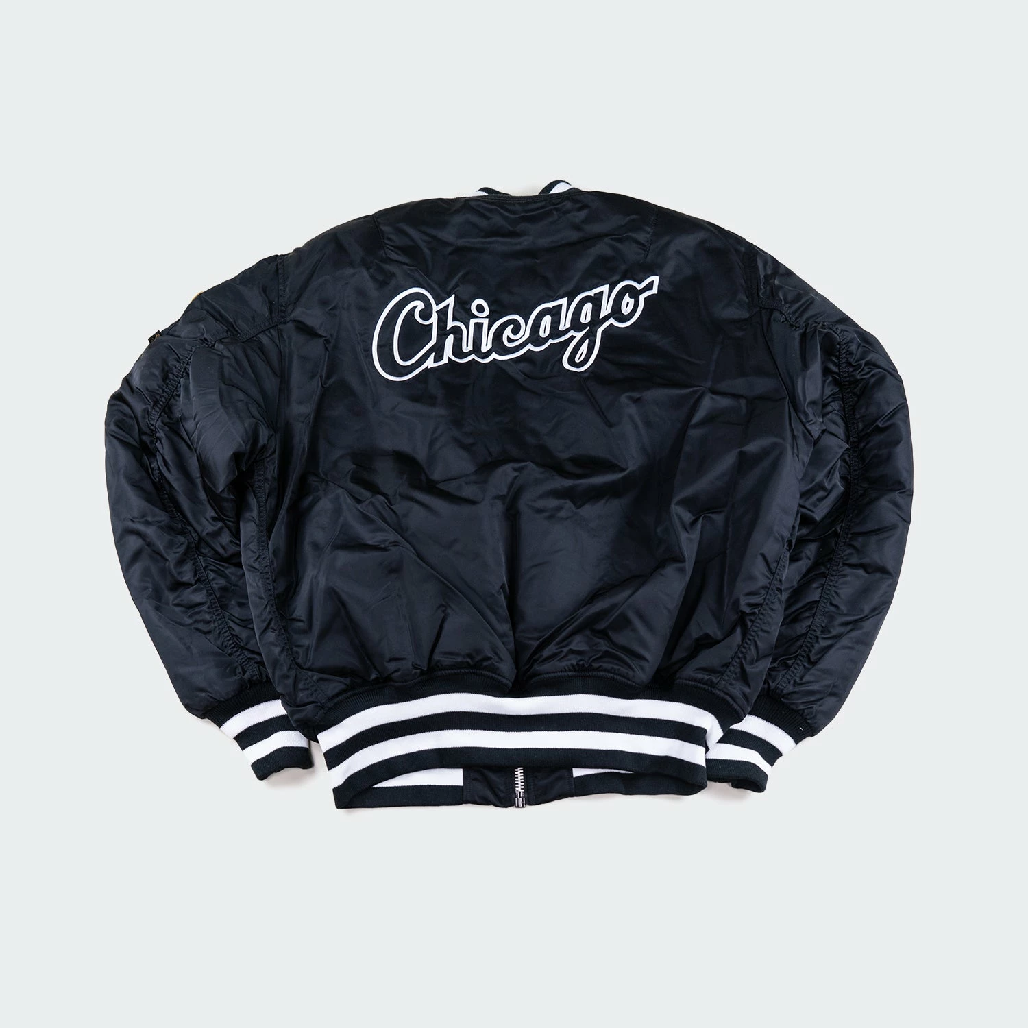 Alpha Industries X New Era Chicago White Sox MA-1 Bomber Jacket Black BLACK 5 Alpha Industries X New Era Chicago White Sox MA-1 Bomber Jacket Black BLACK - Image 3
