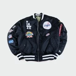 Alpha Industries X New Era Los Angeles Dodgers MA-1 Bomber Jacket Black BLACK