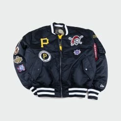 Alpha Industries X New Era Pittsburgh Pirates MA-1 Bomber Jacket Black BLACK