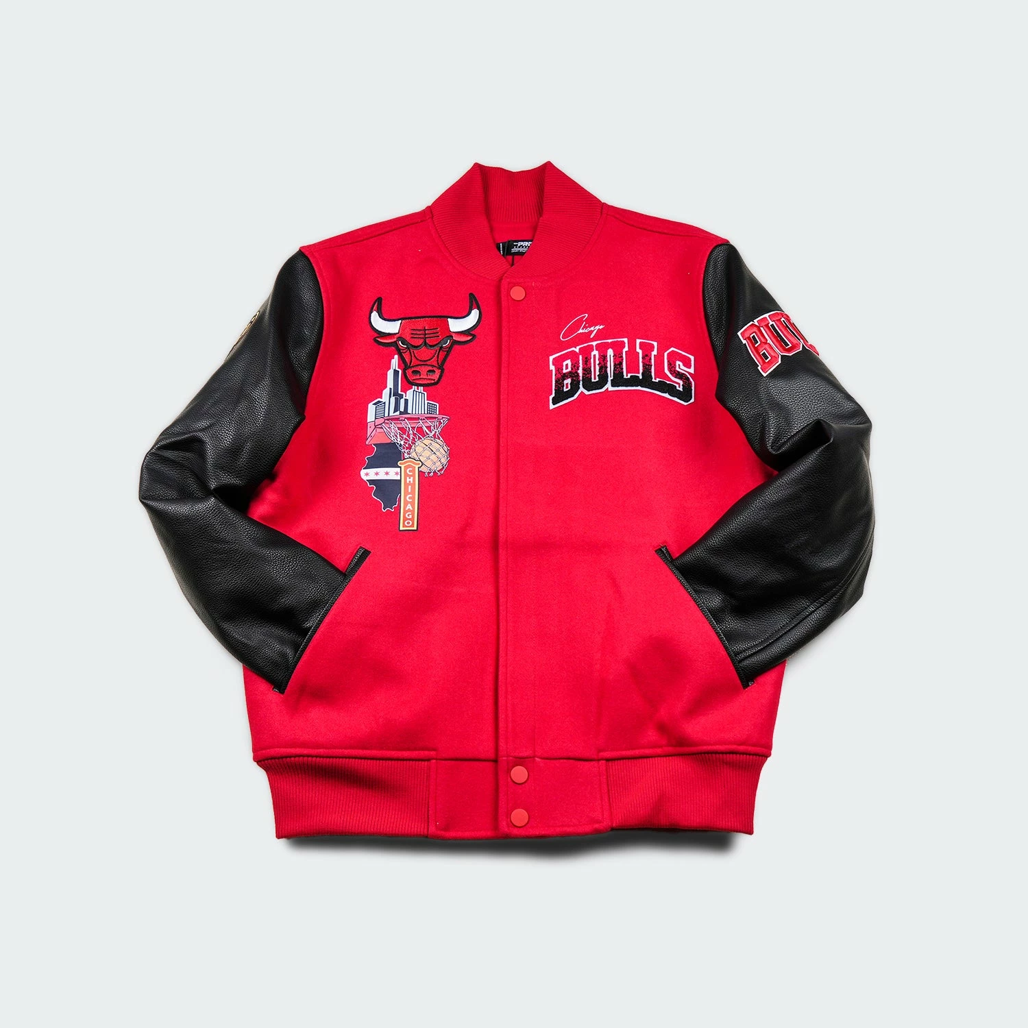 Men’s Pro Standard Chicago Bulls Varsity Jacket Red RED 3 Men’s Pro Standard Chicago Bulls Varsity Jacket Red RED
