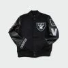 Men’s Pro Standard Las Vegas Raiders Varsity Jacket Triple Black BLACK