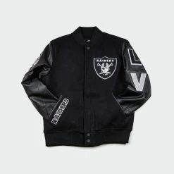 Men’s Pro Standard Las Vegas Raiders Varsity Jacket Triple Black BLACK