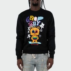 Men's TWO MILL TWENTY "Good Guy" Graphic Embroidered Sweatshirt Black BLACK