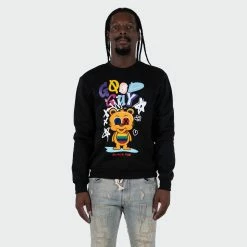 Men's TWO MILL TWENTY "Good Guy" Graphic Embroidered Sweatshirt Black BLACK -men‘s shop online Men s TWO MILL TWENTY Good Guy Graphic Embroidered Sweatshirt Black TMF32202BLK 04