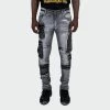 Men's TWO MILL TWENTY "Winchester" Slim Skinny Acid Wash Cargo Pocket Urban Streetwear Designer Denim Jeans Grey Acid GRAY -men‘s shop online Men s TWO MILL TWENTY Winchester Slim Skinny Acid Wash Cargo Pocket Urban Streetwear Designer Denim Jeans Grey Acid TMB32203GRY 02