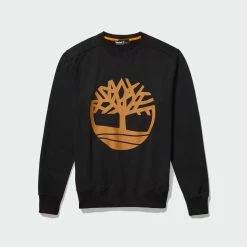 Men's Timberland Tree Logo Crewneck Sweatshirt Black BLACK