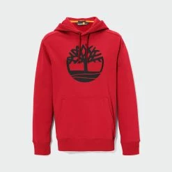 Men's Timberland Tree Logo Hoodie Scarlet RED