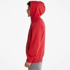 Men's Timberland Tree Logo Hoodie Scarlet RED -men‘s shop online Men s Timberland Tree Logo Hoodie Scarlet TB0A2BJHCC8 01