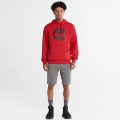 Men's Timberland Tree Logo Hoodie Scarlet RED -men‘s shop online Men s Timberland Tree Logo Hoodie Scarlet TB0A2BJHCC8 05