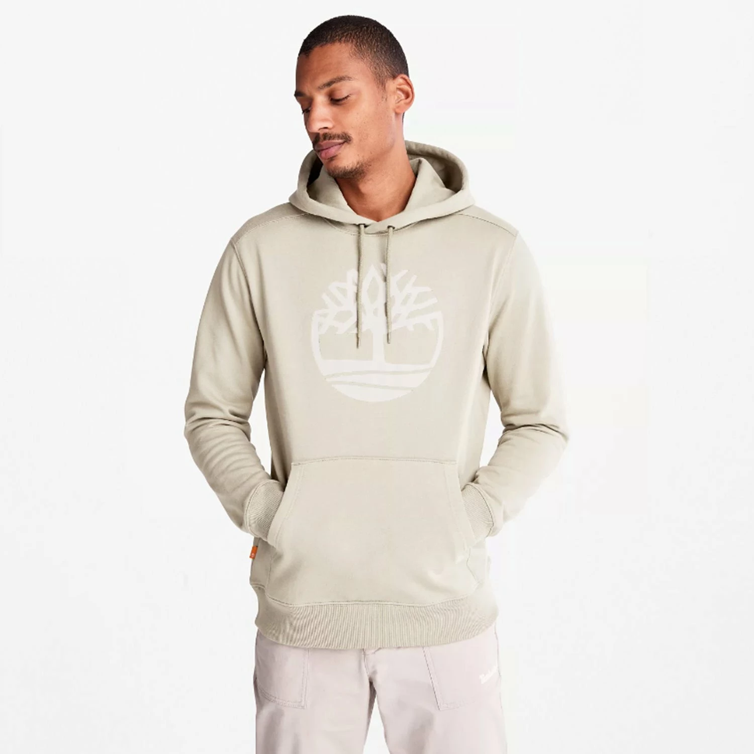 Men's Timberland Tree Logo Hoodie Taupe BEIGE 4 Men's Timberland Tree Logo Hoodie Taupe BEIGE - Image 2