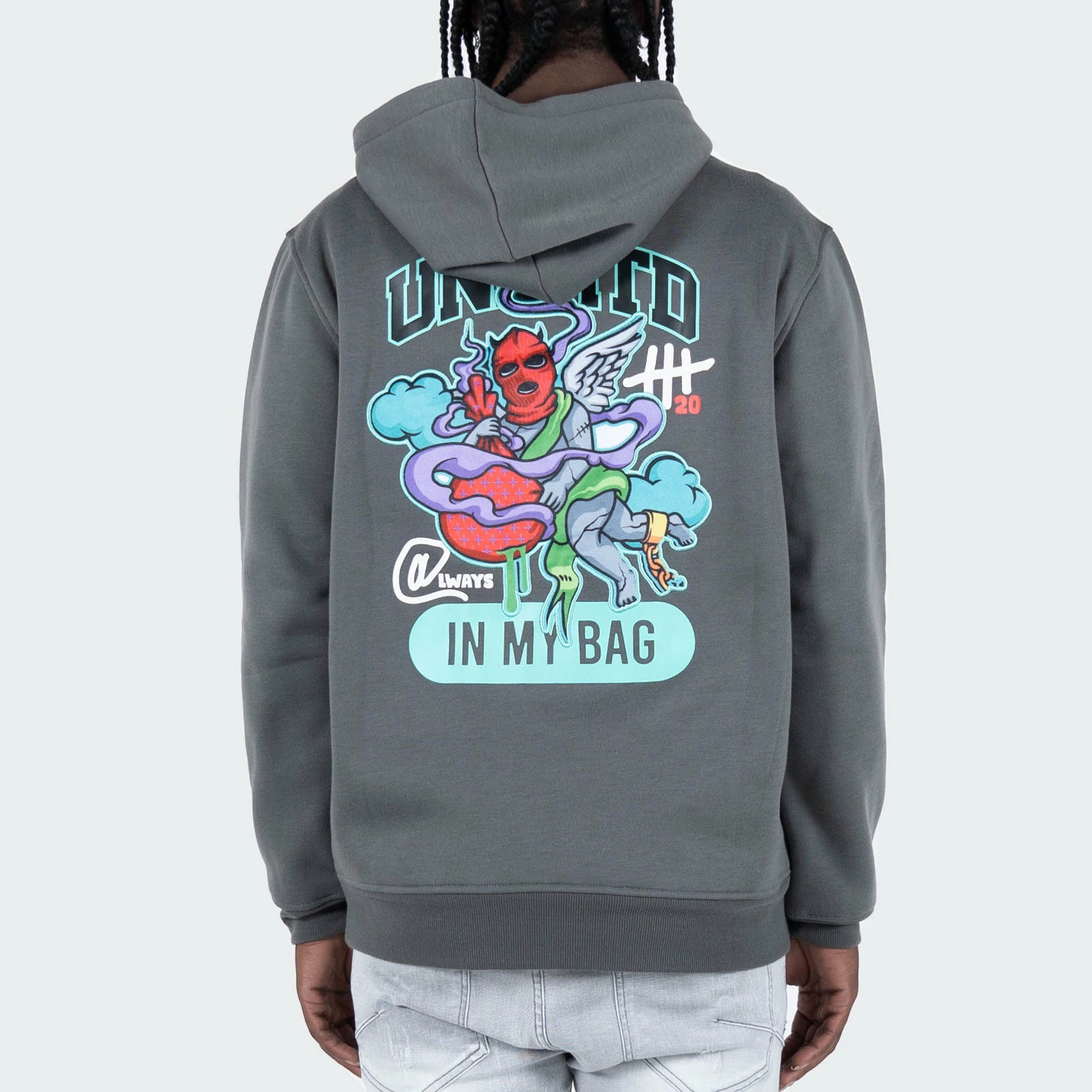 Men's TWO MILL TWENTY "Always In My Bag" Hoodie Charcoal DARK GRAY 5 Men's TWO MILL TWENTY "Always In My Bag" Hoodie Charcoal DARK GRAY - Image 3