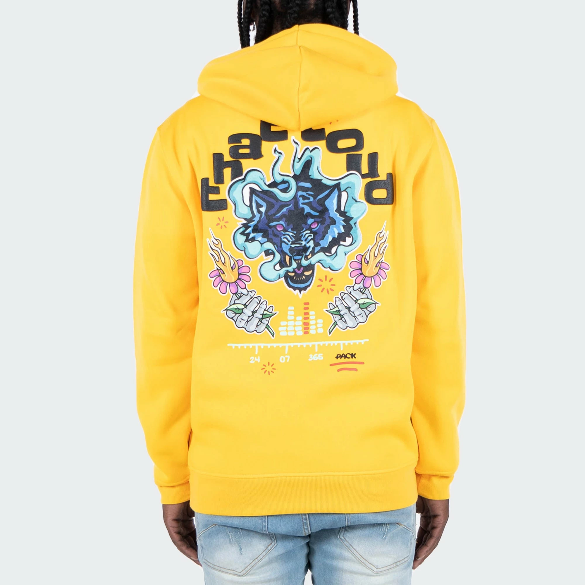 Men's TWO MILL TWENTY "That Loud" Hoodie Yellow YELLOW 5 Men's TWO MILL TWENTY "That Loud" Hoodie Yellow YELLOW - Image 3