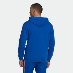 Men's Adidas Originals 3-Stripes Hoodie Royal Blue BLUE -men‘s shop online Men sadidasOriginals3 StripesHoodieRoyalBlueHK7394 4