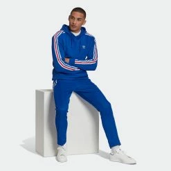 Men's Adidas Originals 3-Stripes Hoodie Royal Blue BLUE -men‘s shop online Men sadidasOriginals3 StripesHoodieRoyalBlueHK7394 5
