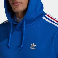 Men's Adidas Originals 3-Stripes Hoodie Royal Blue BLUE -men‘s shop online Men sadidasOriginals3 StripesHoodieRoyalBlueHK7394 6