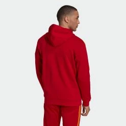 Men's Adidas Originals 3-Stripes Hoodie Team Power Red RED -men‘s shop online Men sadidasOriginals3 StripesHoodieTeamPowerRedHK7395 3