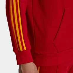 Men's Adidas Originals 3-Stripes Hoodie Team Power Red RED -men‘s shop online Men sadidasOriginals3 StripesHoodieTeamPowerRedHK7395 6