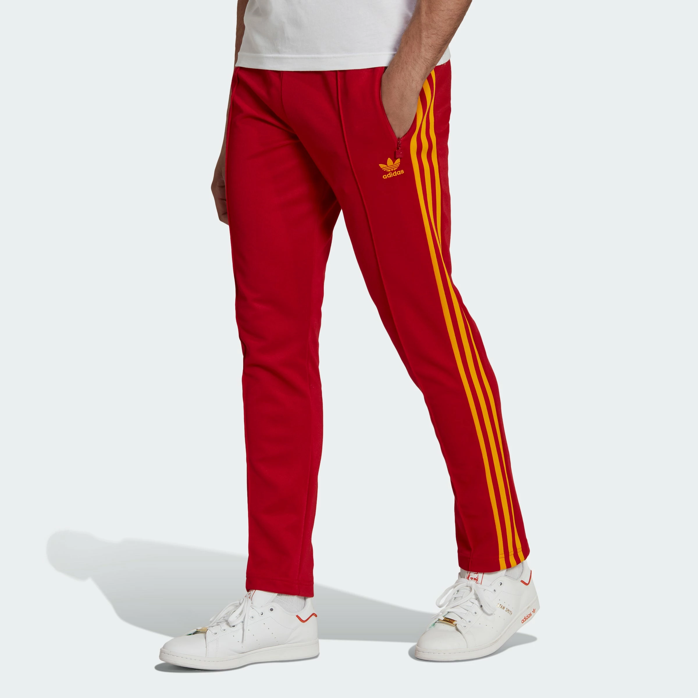 Men's Adidas Originals Beckenbauer Joggers Team Power Red RED 4 Men's Adidas Originals Beckenbauer Joggers Team Power Red RED - Image 2