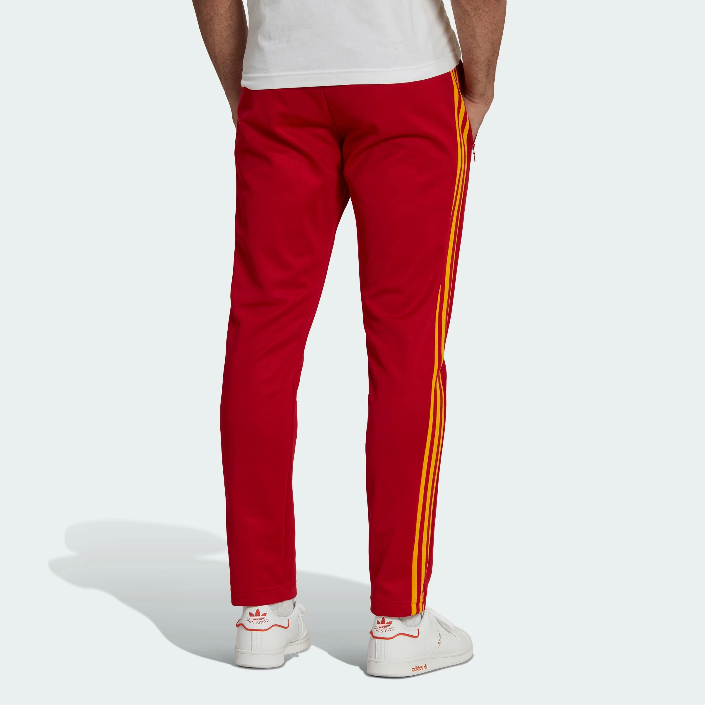 Men's Adidas Originals Beckenbauer Joggers Team Power Red RED 6 Men's Adidas Originals Beckenbauer Joggers Team Power Red RED - Image 4