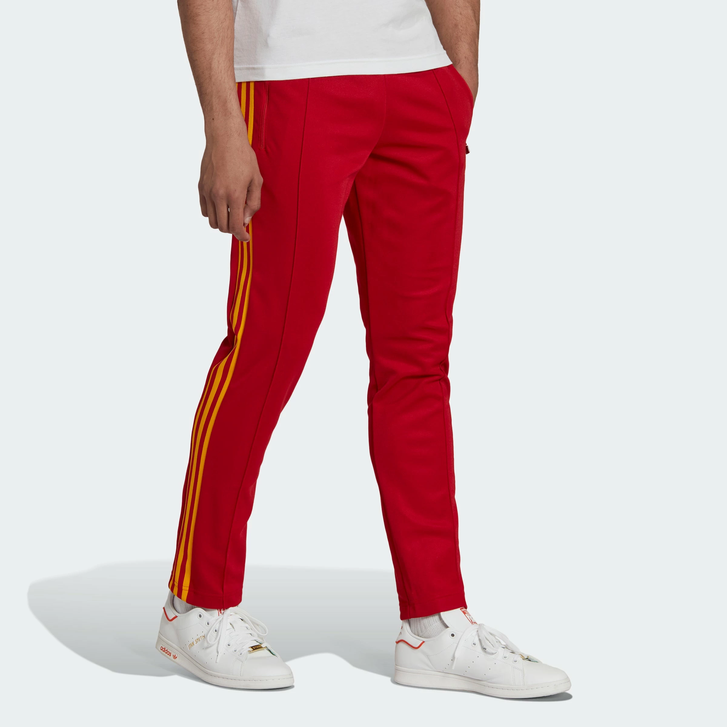 Men's Adidas Originals Beckenbauer Joggers Team Power Red RED 5 Men's Adidas Originals Beckenbauer Joggers Team Power Red RED - Image 3