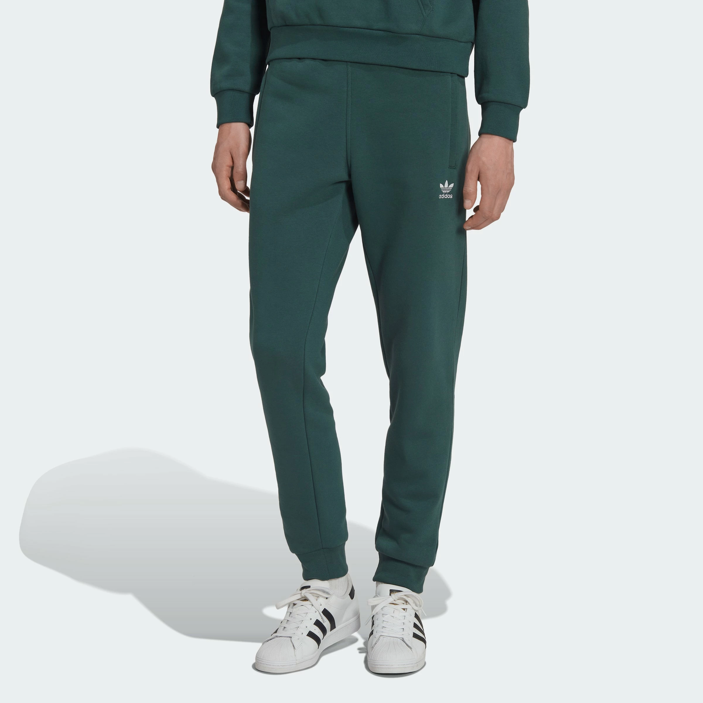 Men's Adidas Originals Essentials Trefoil Joggers Mineral Green GREEN 3 Men's Adidas Originals Essentials Trefoil Joggers Mineral Green GREEN - Image 2
