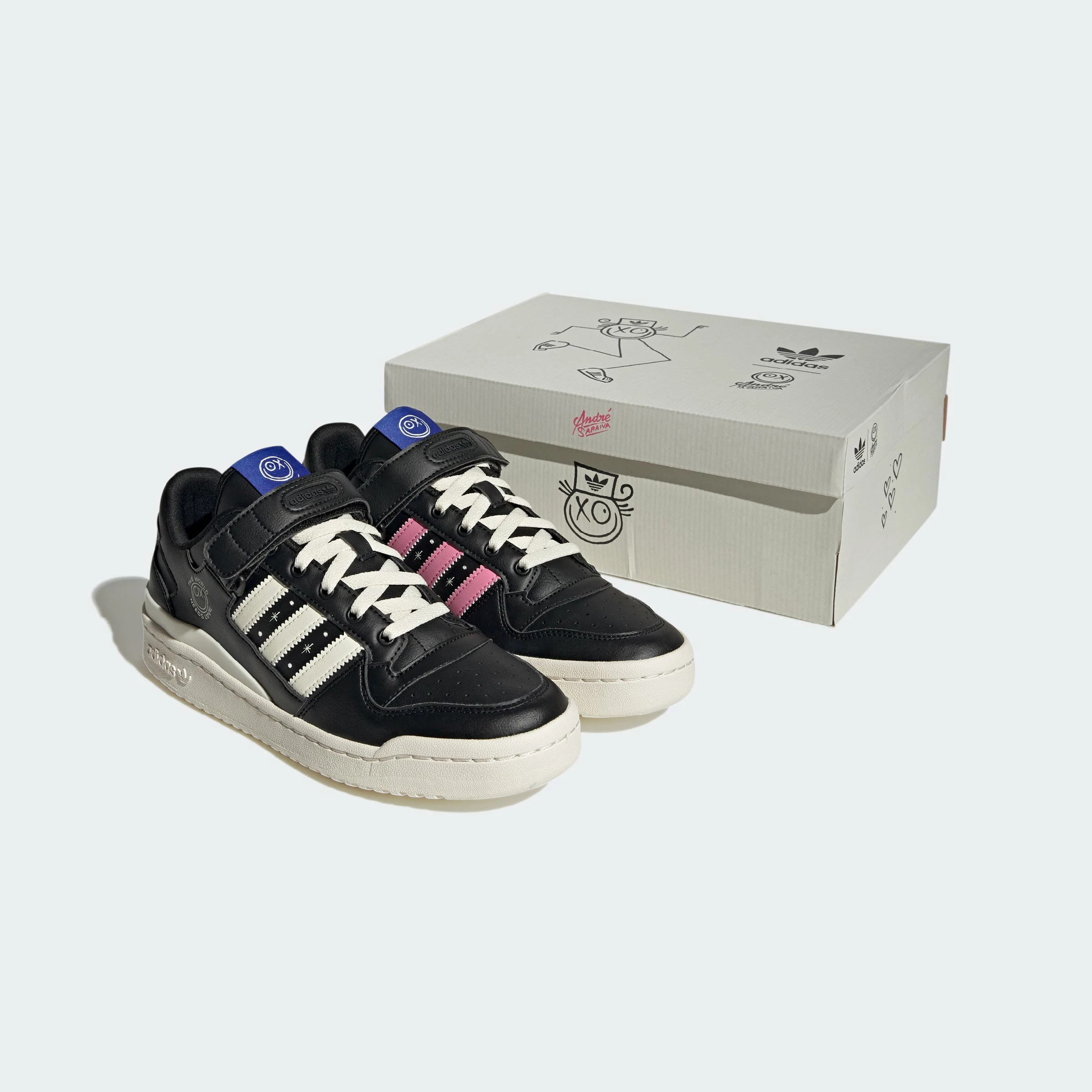 Men's Adidas Originals Forum Low X André Saraiva Shoes BLACK 12 Men's Adidas Originals Forum Low X André Saraiva Shoes BLACK - Image 10