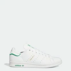 Men's Adidas Originals Stan Smith Shoes White Green WHITE