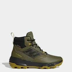 Men’s Adidas Terrex Unity Leather Mid COLD.RDY Hiking Boots OLIVE GREEN