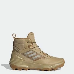 Men’s Adidas Terrex Unity Leather Mid RAIN.RDY Hiking Boots BEIGE