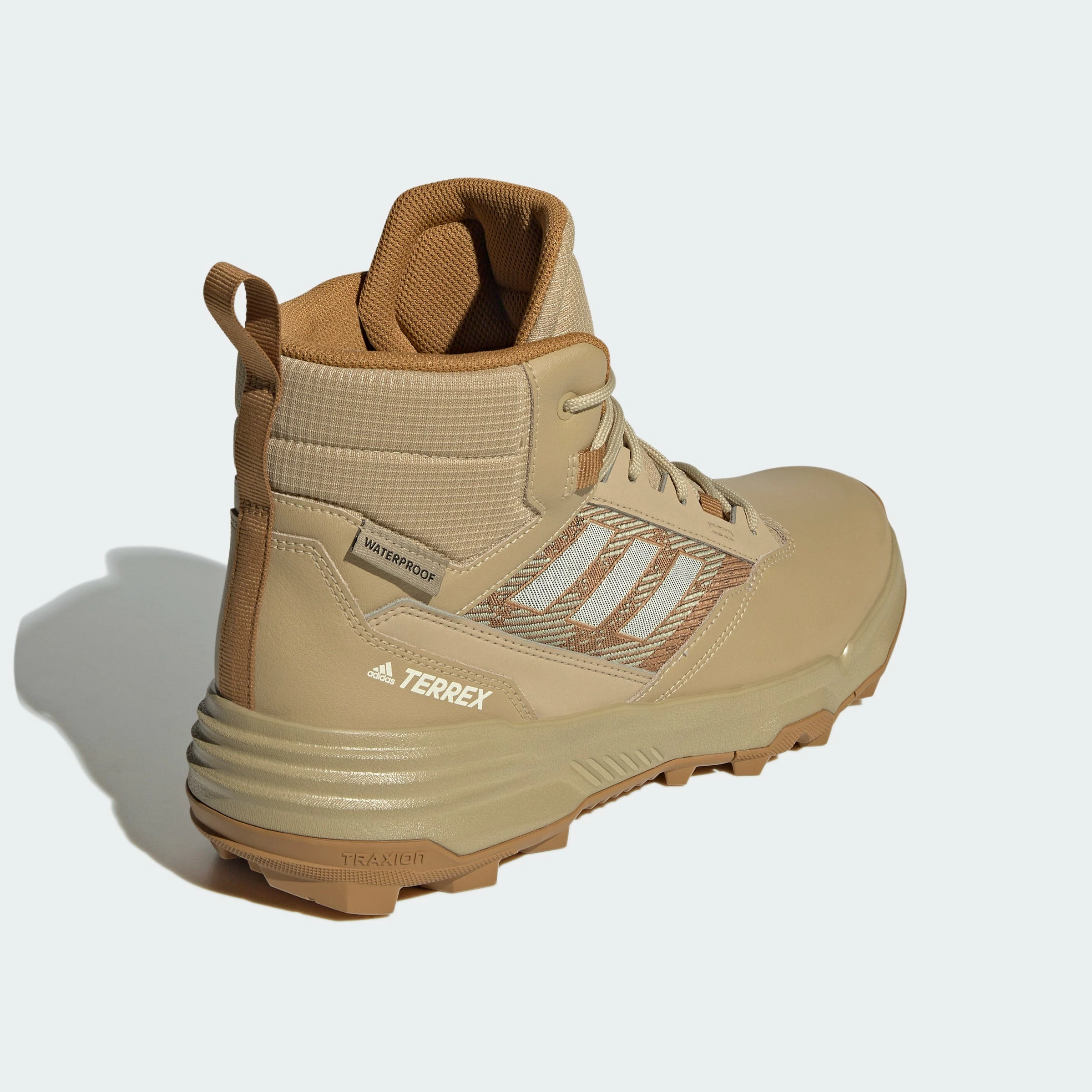Men’s Adidas Terrex Unity Leather Mid RAIN.RDY Hiking Boots BEIGE 9 Men’s Adidas Terrex Unity Leather Mid RAIN.RDY Hiking Boots BEIGE - Image 7