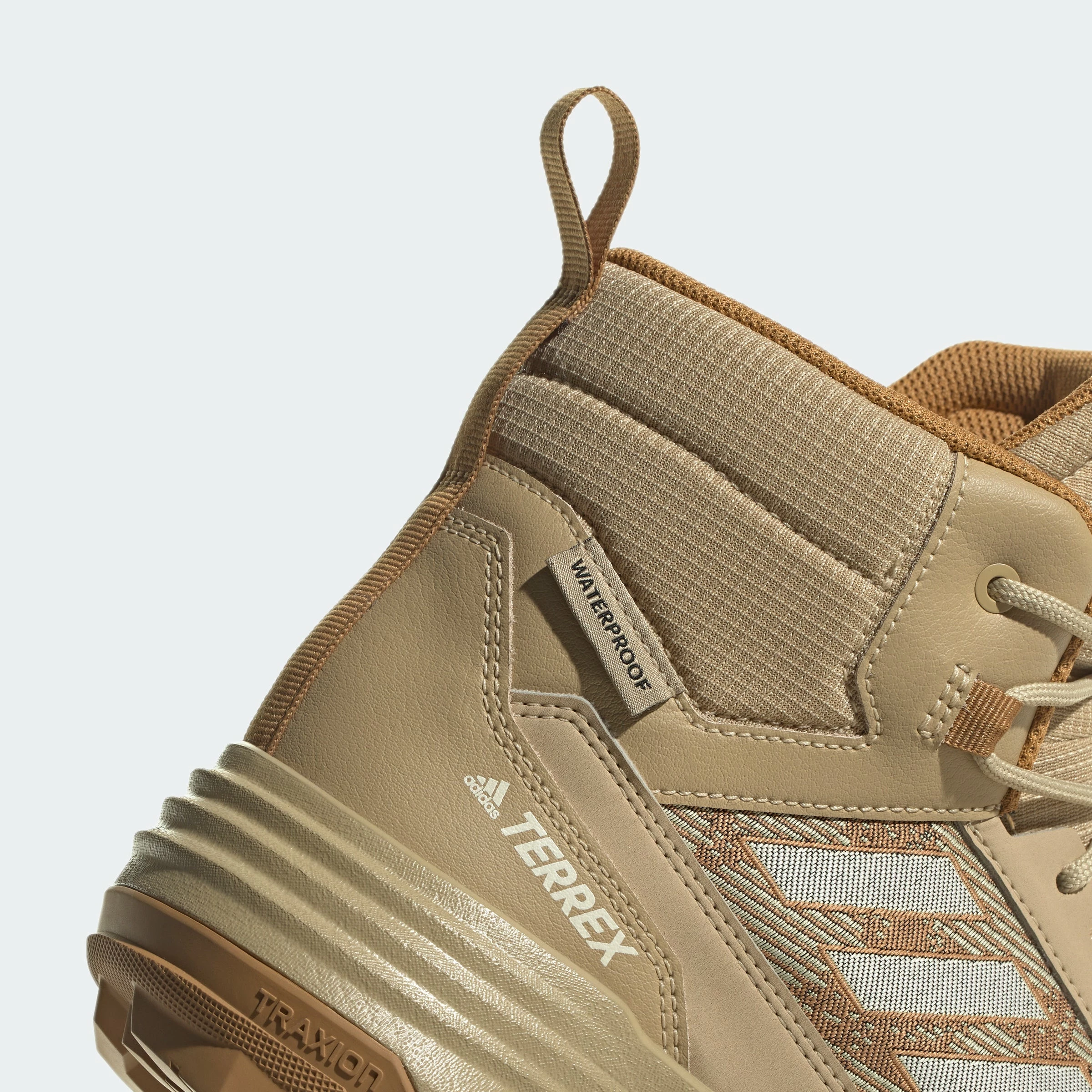 Men’s Adidas Terrex Unity Leather Mid RAIN.RDY Hiking Boots BEIGE 11 Men’s Adidas Terrex Unity Leather Mid RAIN.RDY Hiking Boots BEIGE - Image 9