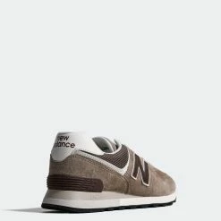Unisex New Balance 574 Shoes Brown BROWN -men‘s shop online New Balance 574 Leather Grey Brown U574KL2 03