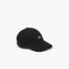 Lacoste Organic Cotton Twill Cap Black BLACK