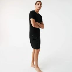 Men's Lacoste Crew Neck Cotton T-Shirt 3-Pack Black BLACK -men‘s shop online TH3321 031 21